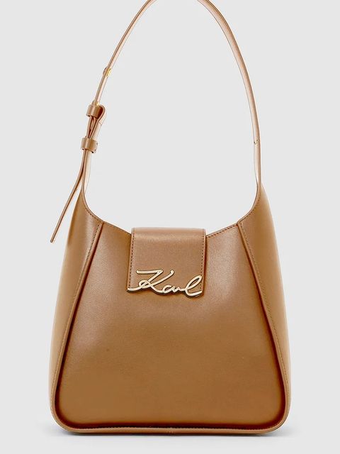 Karl Lagerfeld torebka skórzana K/SIGNATURE kolor brązowy A1W30434 - zdjęcie produktu nr 1