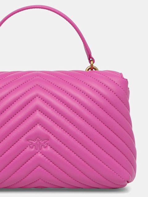 Pinko torebka skórzana kolor różowy 100043 A0GK