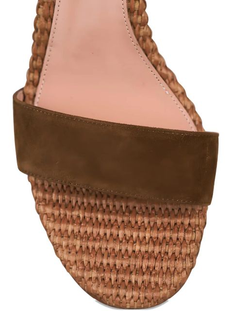 Gianvito Rossi Luana woven buckled-fastening sandals - Brown