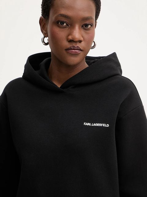 Karl Lagerfeld bluza damska kolor czarny z aplikacją B1W20023