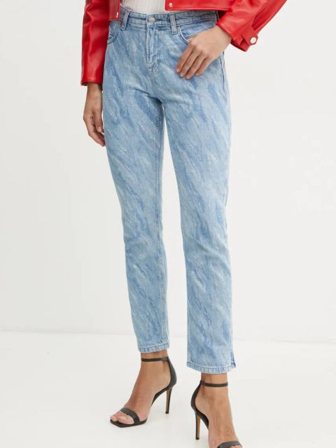 BOSS Orange jeansy damskie kolor niebieski 50529986