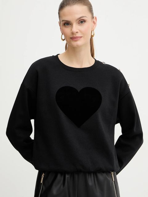 Morgan bluza damska kolor czarny z aplikacją TDELOU - zdjęcie produktu nr 1