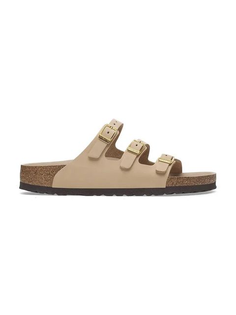 Birkenstock klapki nubukowe Florida HEX damskie kolor beżowy 1029480 - zdjęcie produktu nr 1