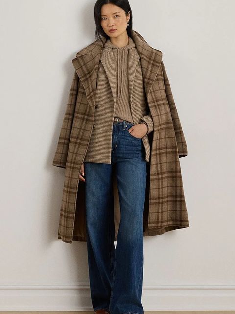 Lauren Ralph Lauren marynarka kolor brązowy jednorzędowa gładka 200979827