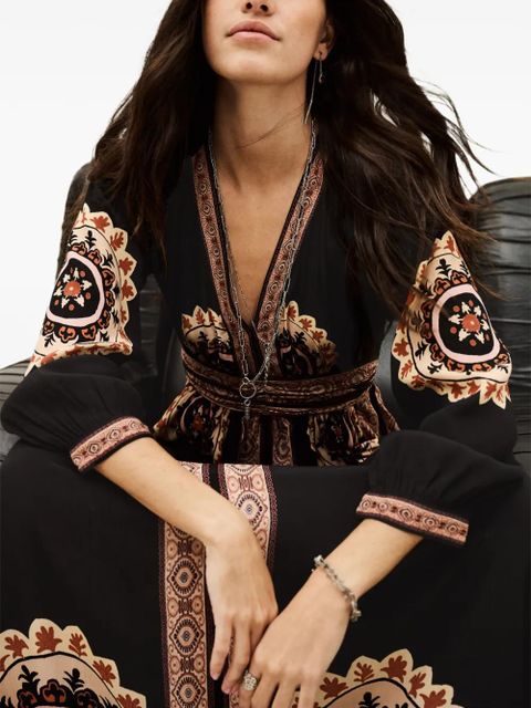 Ba&Sh Vera V-neck printed dress - Black