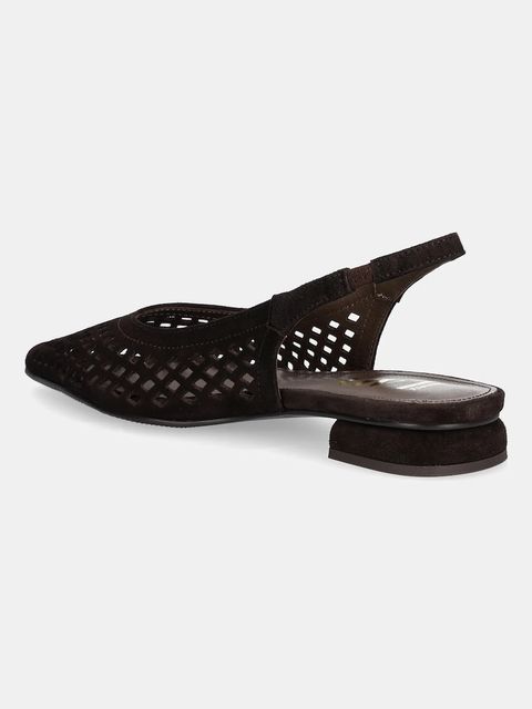 Answear.LAB baleriny zamszowe kolor brązowy z odkrytą piętą