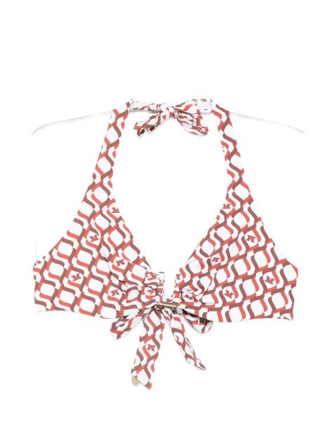 Max Mara Avena geometric-pattern tie bikini top - White - zdjęcie produktu nr 1