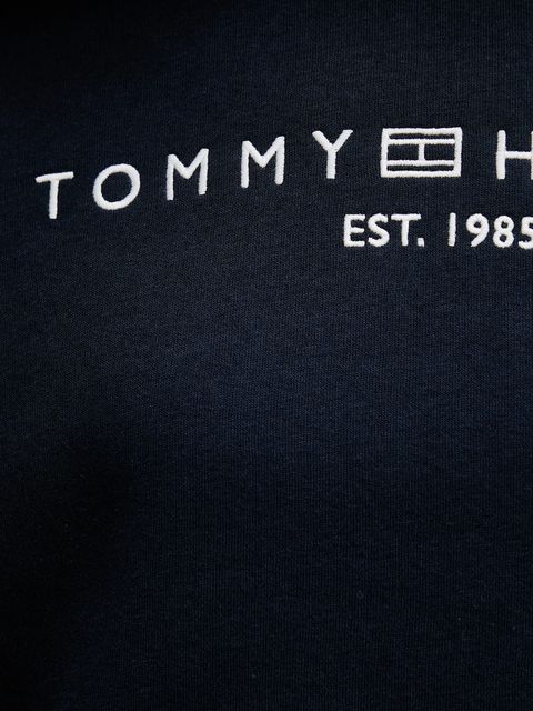 Tommy Hilfiger bluza damska kolor granatowy z kapturem z aplikacją WW0WW47832