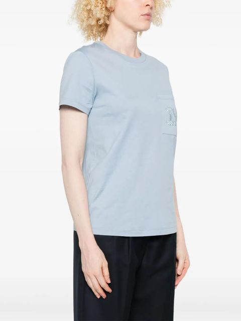 Max Mara embroidered pocket T-shirt - Blue
