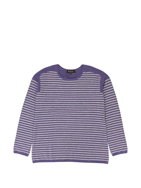 Loro Piana striped crew-neck sweater - Purple - zdjęcie produktu nr 1