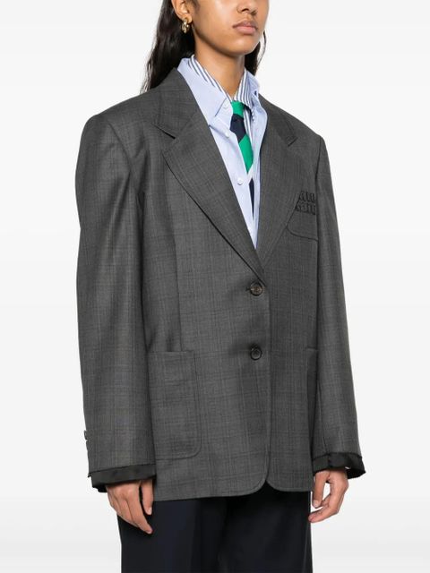 Miu Miu Prince of Wales check blazer - Grey