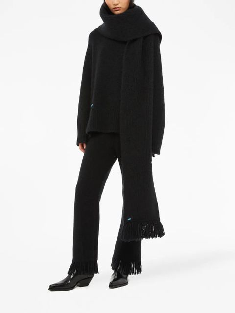 Alanui fringe-detail knit scarf - Black