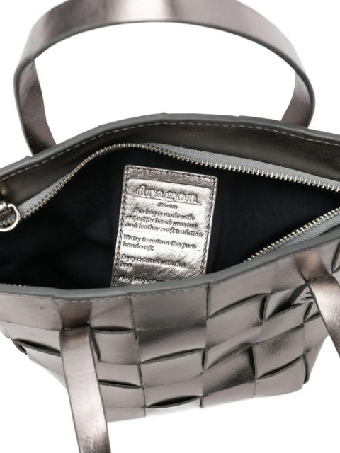 DRAGON DIFFUSION woven-leather tote bag - Silver - zdjęcie produktu nr 2