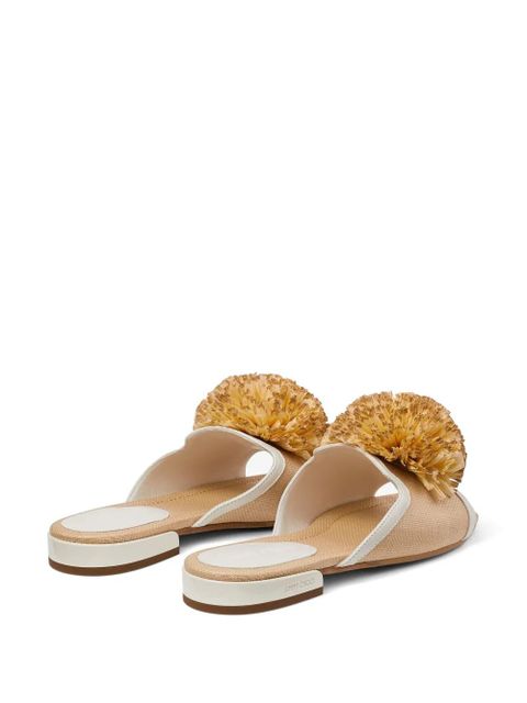 Jimmy Choo Nako pompom mules - Neutrals