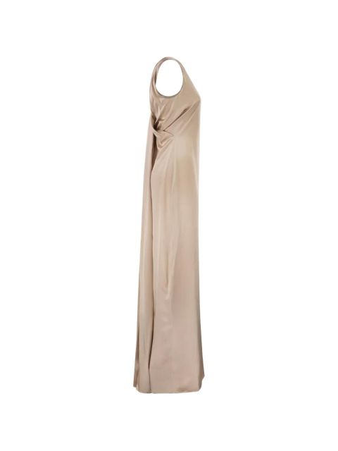 Max Mara draped-back silk dress - Neutrals
