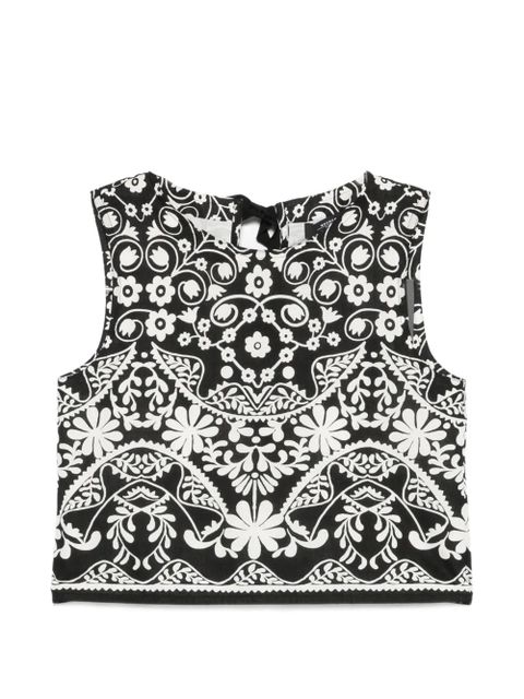 Weekend Max Mara Fanale floral-print cropped top - Black - zdjęcie produktu nr 1