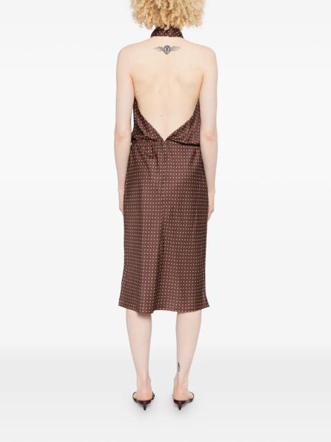 Posse Phoebe polka-dot pattern midi dress - Brown