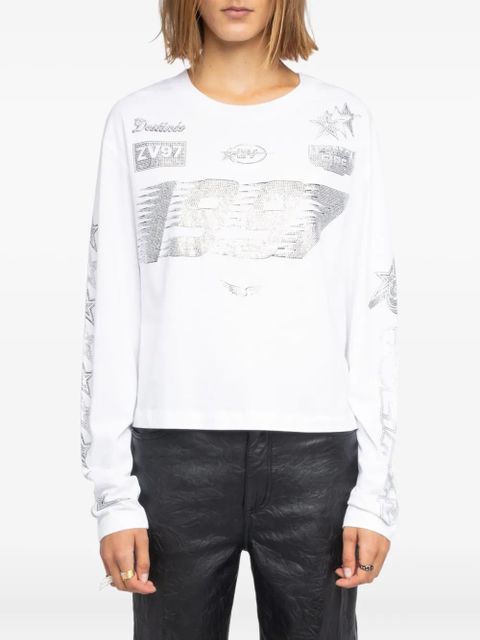 Zadig&Voltaire strass multi cross top - White