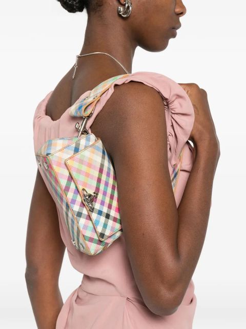 Vivienne Westwood small Hazel plaid-pattern shoulder bag - Green - zdjęcie produktu nr 2