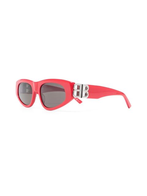 Balenciaga Eyewear logo-plaque arm sunglasses - Red - zdjęcie produktu nr 2