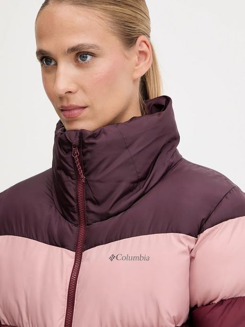 Columbia kurtka Puffect Colorblock damska kolor bordowy zimowa 2088481