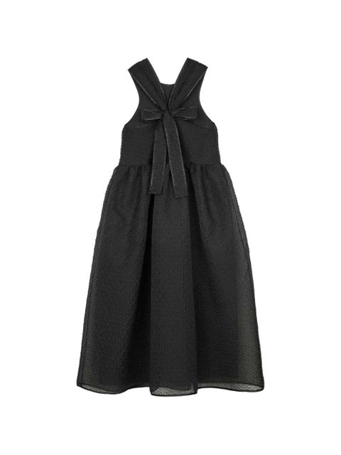 Cecilie Bahnsen Dora bow-detail cloqué dress - Black - zdjęcie produktu nr 1