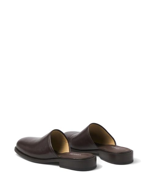 LEMAIRE square toe 35mm mules - Brown
