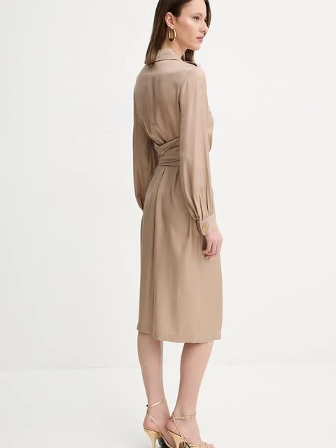 Marciano by Guess sukienka DORIAN kolor beżowy midi prosta 5GGK30 7309A