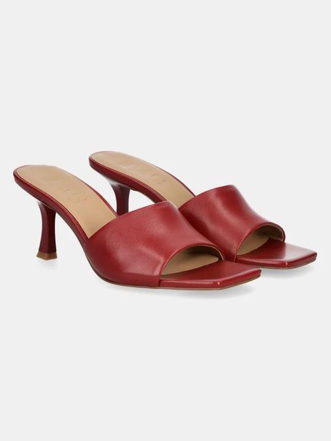 Answear.LAB klapki skórzane damskie kolor czerwony na szpilce - zdjęcie produktu nr 1