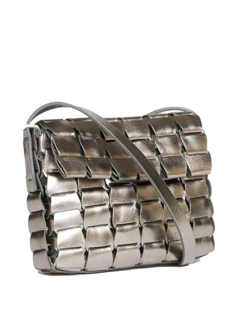 DRAGON DIFFUSION Link leather cross body bag - Silver