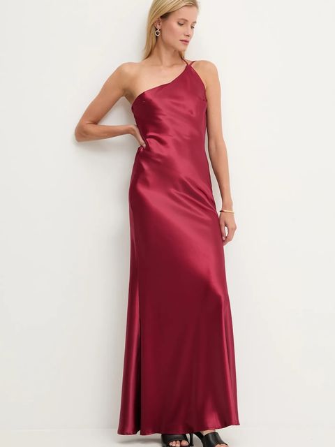 Answear.LAB sukienka kolor bordowy maxi rozkloszowana - zdjęcie produktu nr 2