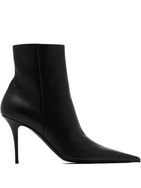 Amina Muaddi Barbara stiletto leather boots - Black - zdjęcie produktu nr 1