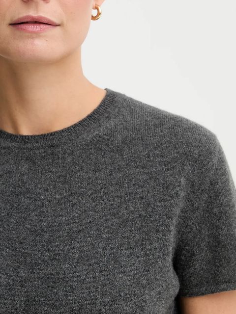 Bally t-shirt kaszmirowy damski kolor szary WKN07A