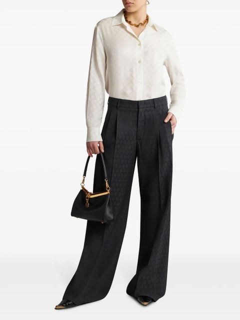 ETRO patterned-jacquard wool trousers - Black