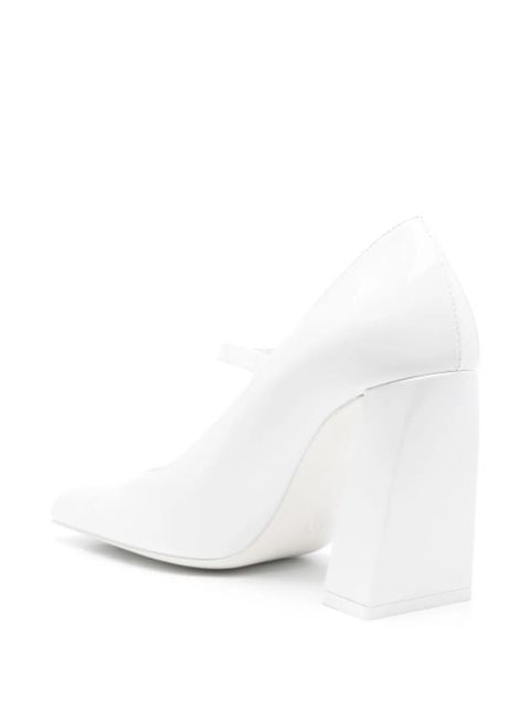 Amina Muaddi 95mm Charlotte Mary Jane pumps - White