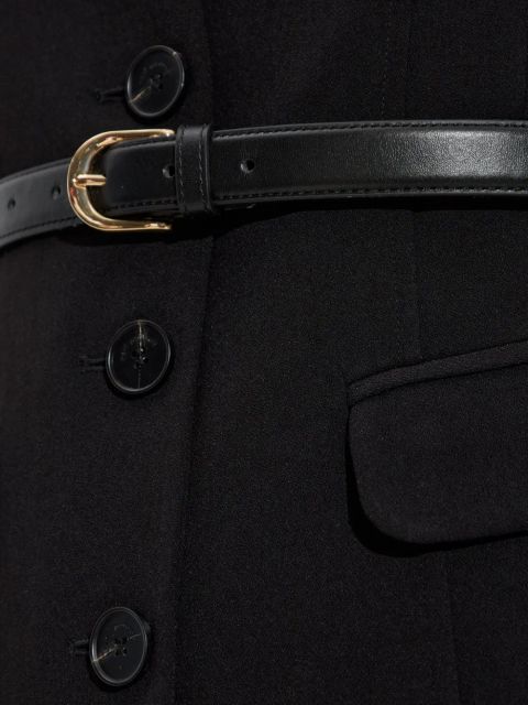 Self-Portrait button-front belted midi dress - Black