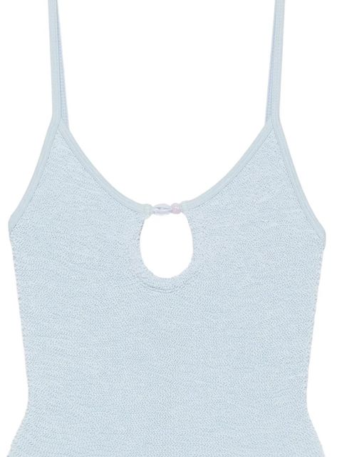 Hunza G Mia crinkle-effect cut-out swimsuit - Blue