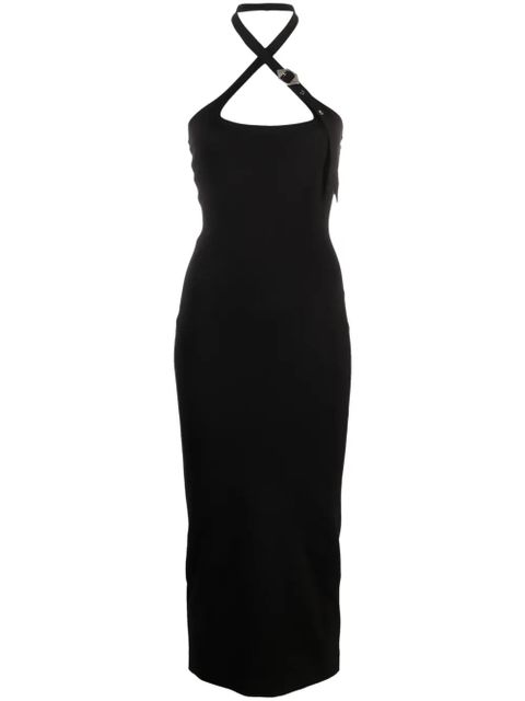 The Attico decorative-buckle halterneck dress - Black - zdjęcie produktu nr 1