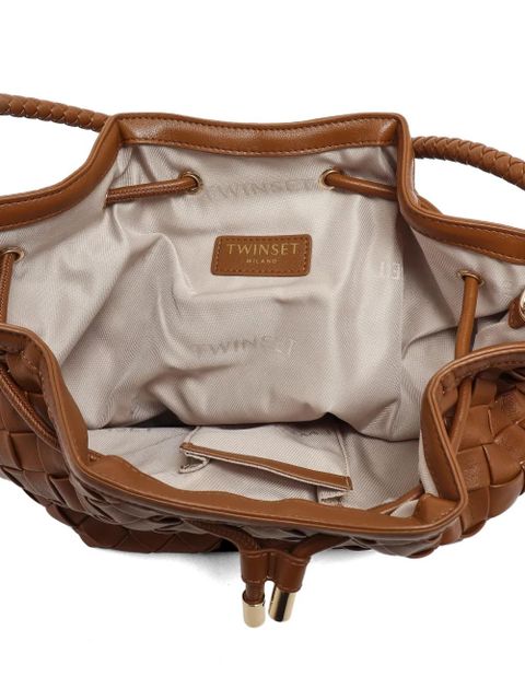 TWINSET woven drawstring tote bag - Brown