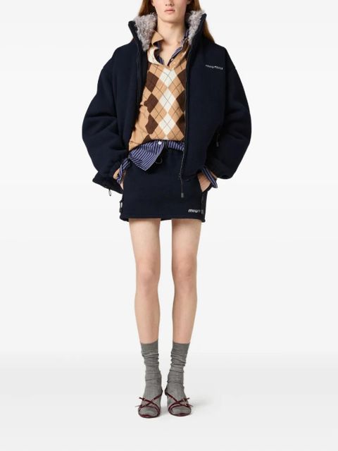 Miu Miu argyle three-button polo sweater - Brown - zdjęcie produktu nr 2