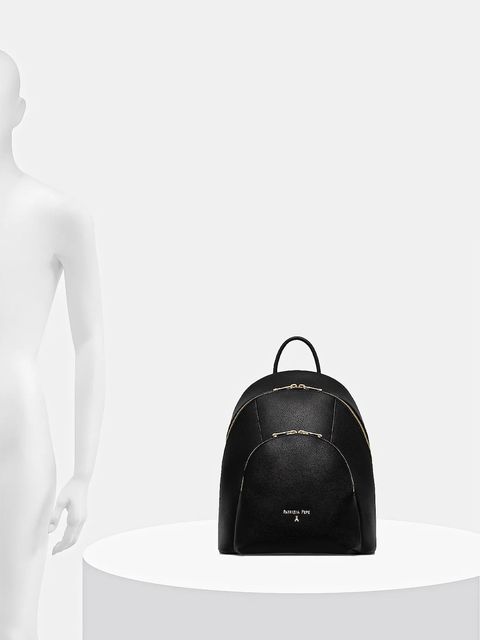 Patrizia Pepe plecak skórzany damski kolor czarny mały gładki 8B0325 L001