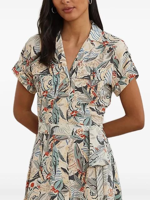 Lauren Ralph Lauren floral-print belted dress - White
