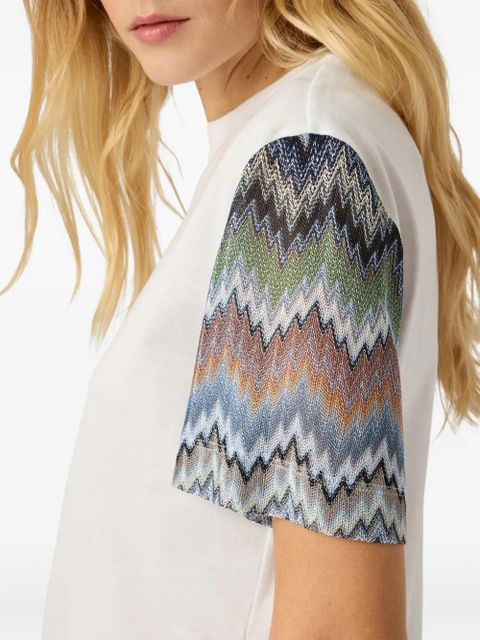 Missoni zigzag-sleeve crew-neck T-shirt - White
