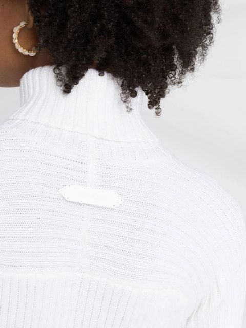 TOM FORD ribbed roll-neck dress - White