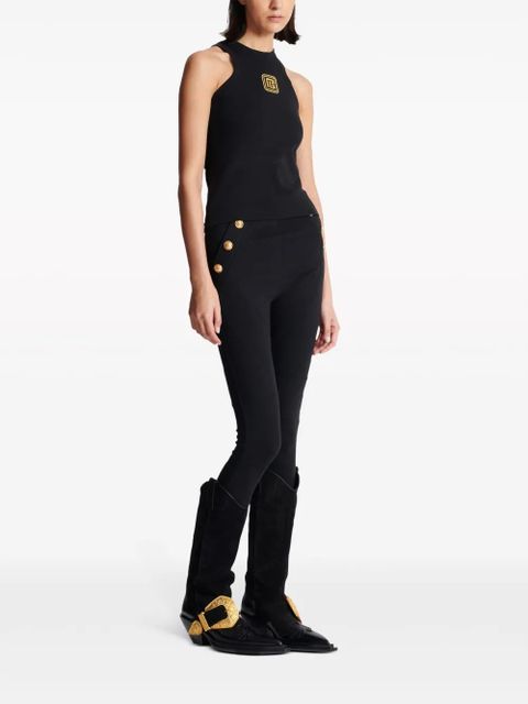 Balmain PB logo-embroidered tank top - Black - zdjęcie produktu nr 2