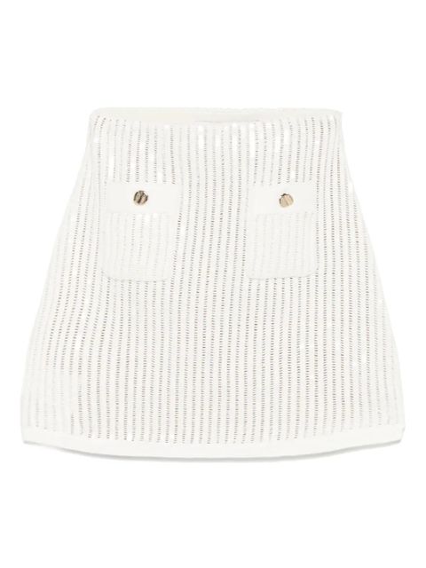 Self-Portrait sequined crochet mini skirt - White - zdjęcie produktu nr 1