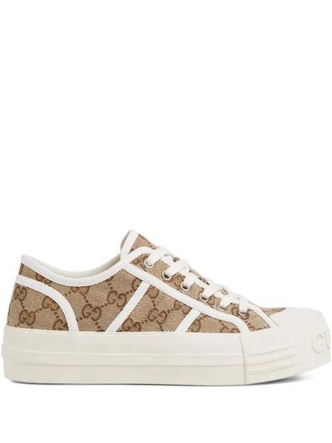Gucci GG monogram lace-up sneakers - Brown - zdjęcie produktu nr 1