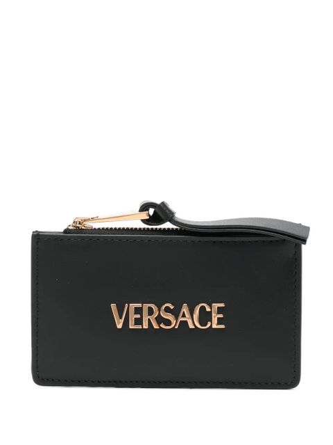 Versace logo-stamp cardholder - Black - zdjęcie produktu nr 1