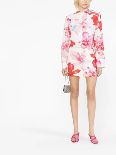 The Attico Margot floral-print minidress - Pink