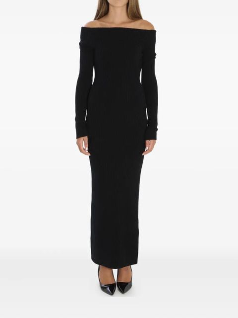 Max Mara ribbed off-shoulder maxi dress - Black - zdjęcie produktu nr 1